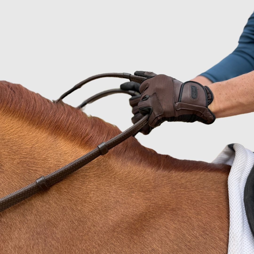 Super Grip Reins -Heavy Rubber Rein for Ultimate Grip- Hand Stops 5" (13cm) Apart