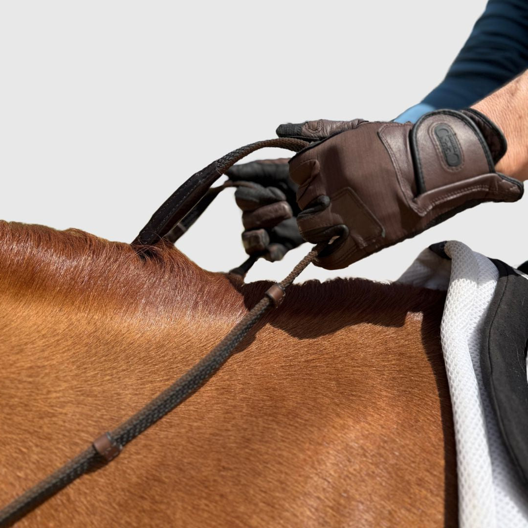 Sure Grip Rubber Reins with 4" Rein Stops-Superb Slim Rubber Woven Grip