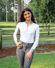 Cool and Comfortable White Sun Shirt with Glitter Bars