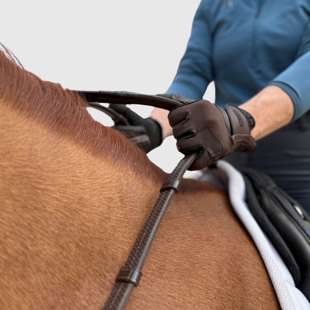 Super Grip Reins -Heavy Rubber Rein for Ultimate Grip- Hand Stops 5" (13cm) Apart