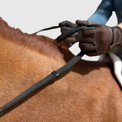 Sure Grip Rubber Reins with 4" Rein Stops-Superb Slim Rubber Woven Grip