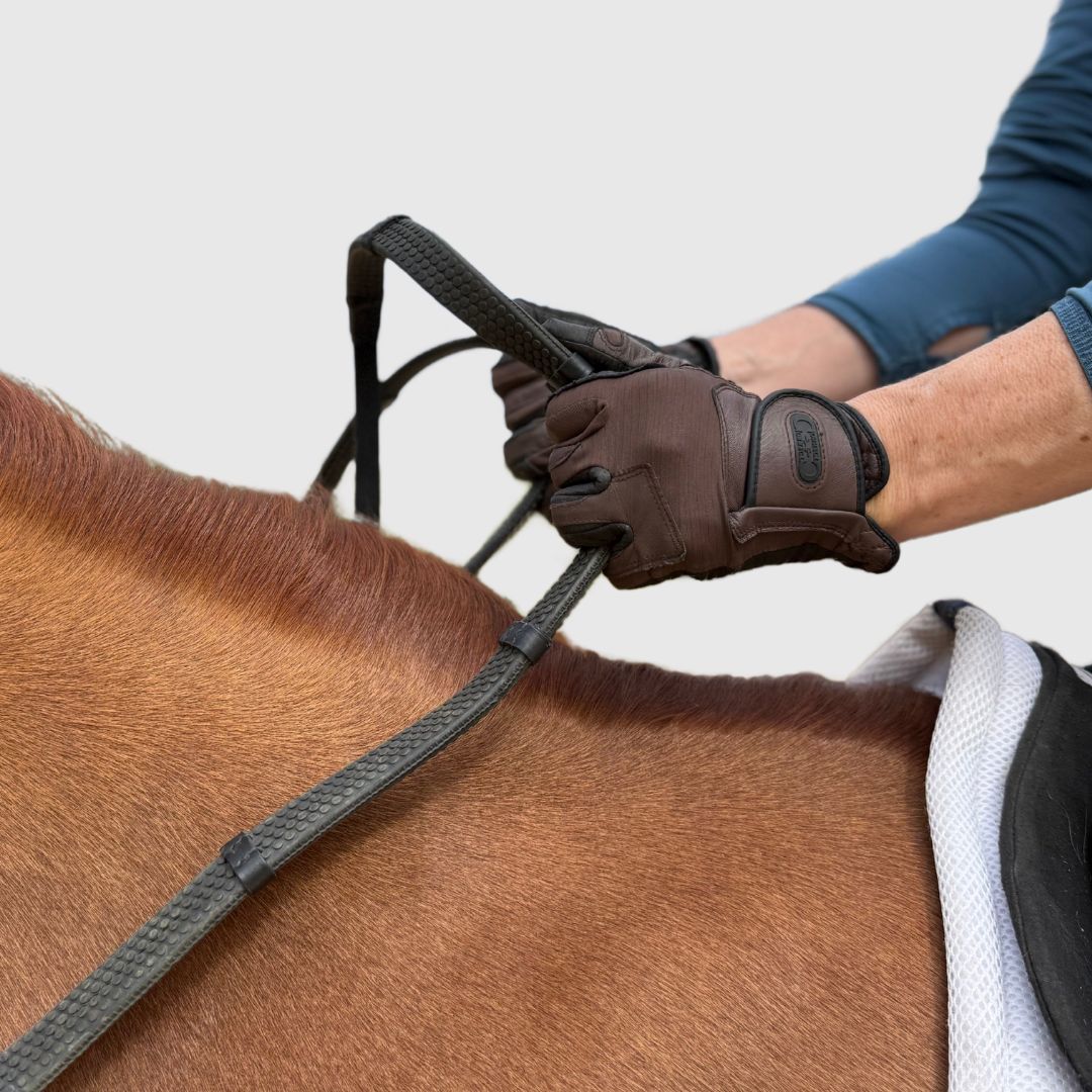 Super Grip Reins -Heavy Rubber Rein for Ultimate Grip- Hand Stops 5" (13cm) Apart