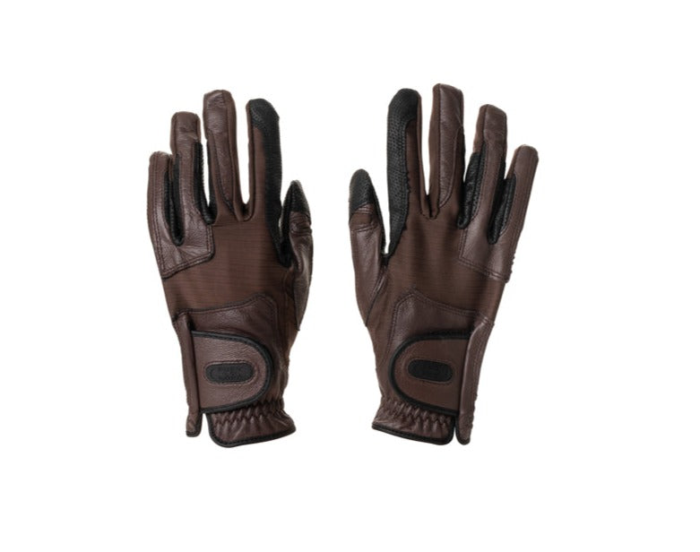 Tackified Coppertech Leather Premium Riding Glove in Brown