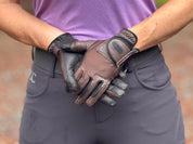 Tackified Copper Tech™️ Leather Premium Riding Glove in Brown