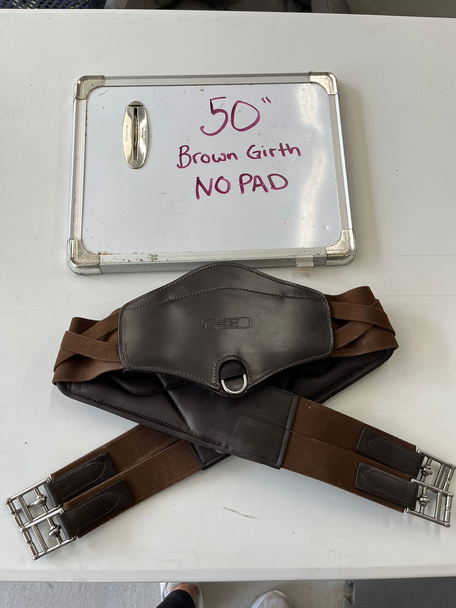 CLEARANCE Brown LONG Girth w/o sternum pad
