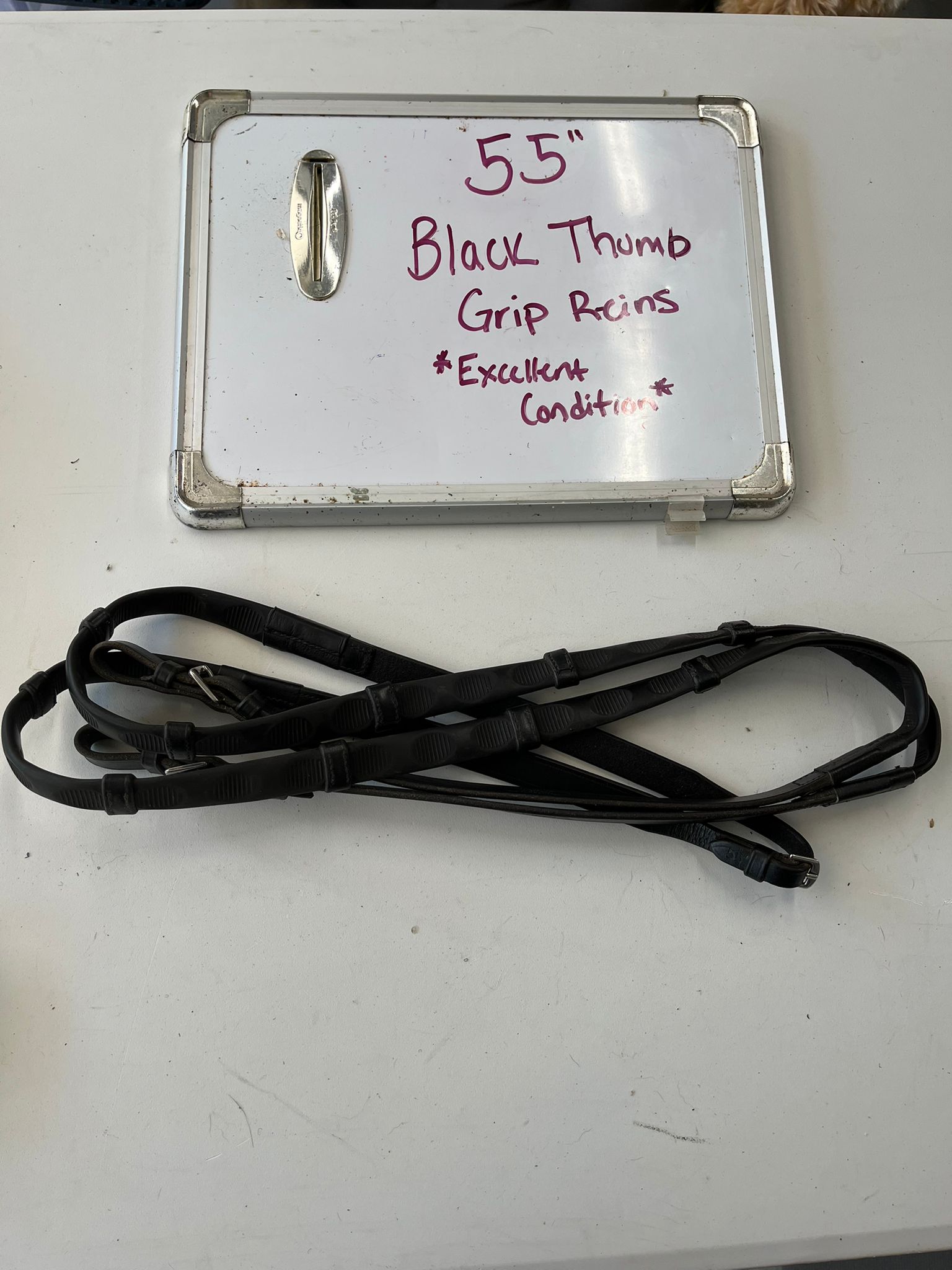 CLEARANCE 55" Black Thumb Grip Reins