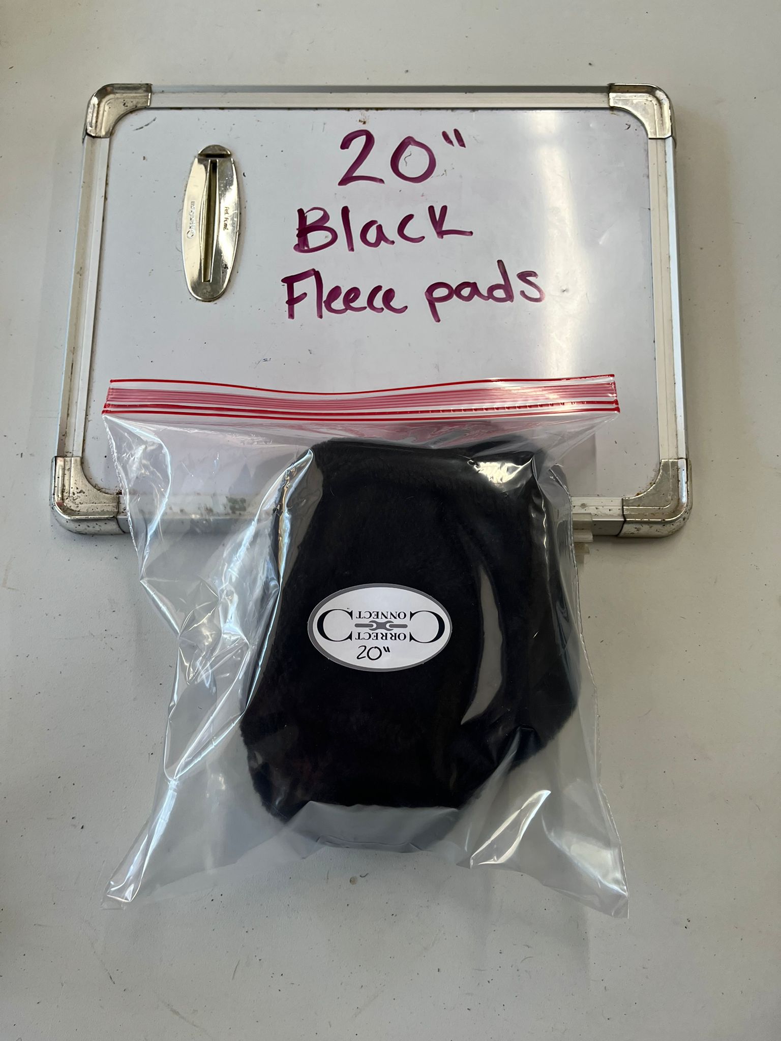 CLEARANCE Black 20" Fleece Girth Pads