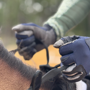 Oil-Tac Copper Tech™️ Leather Premium Riding Glove in Navy