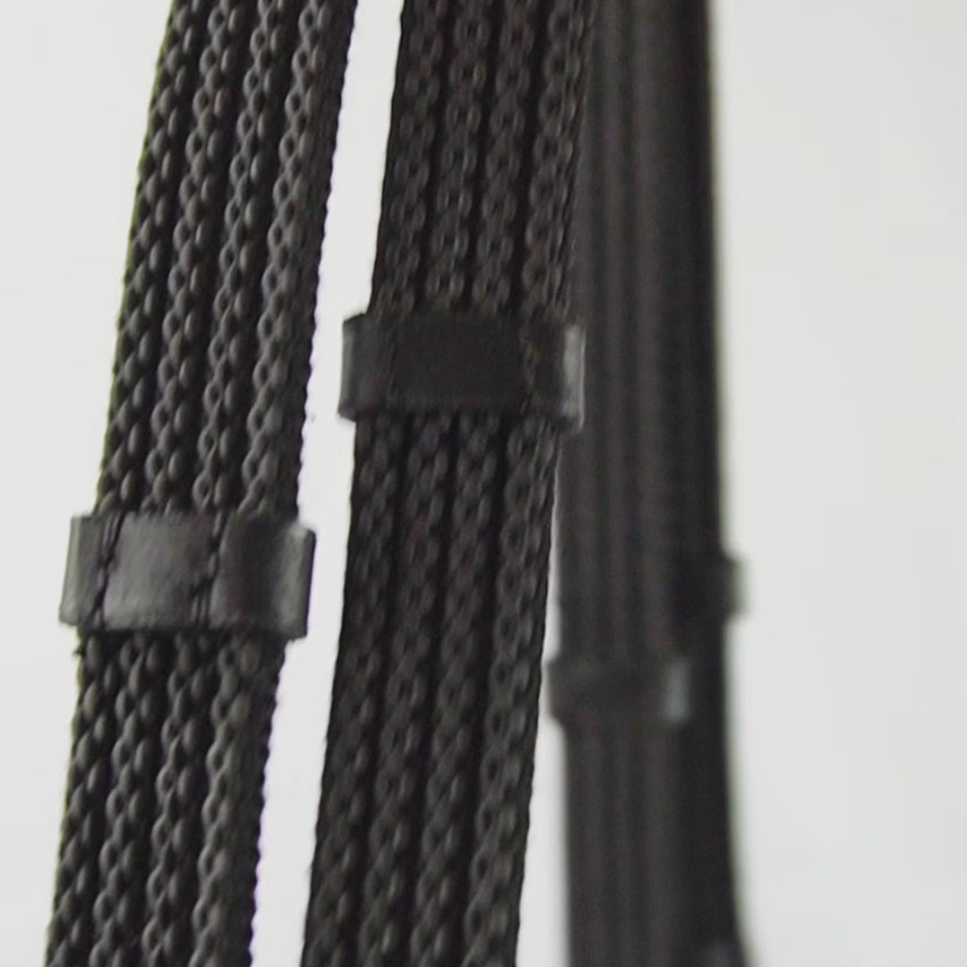Sure Grip Rubber Reins with 4" Rein Stops-Superb Slim Rubber Woven Grip